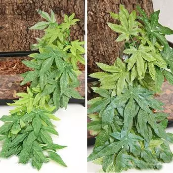 Аквариум Рептилия Искусственный Пластик Поддельные Висячие Листья Растительный Декор 30cm зелёный