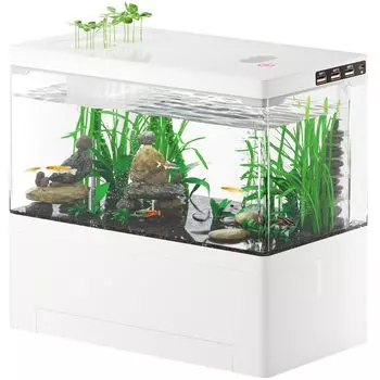 Аквариум Yjhyuxi, небольшая аквариумная система, зарегистрированная для разведения медаки, с полным питанием от USB, оснащенная светодиодом, оснащенная донной фильтрацией, в комплект входит простая система