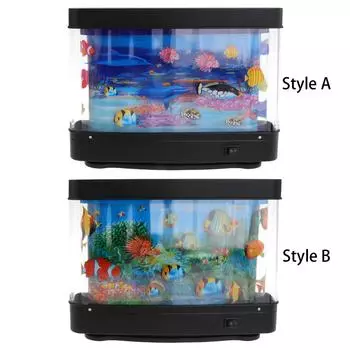 Аквариумная лампа настроения, движущиеся красочные морские искусственные тропические пейзажи, лампа для дня рождения, спальни, праздничной вечеринки