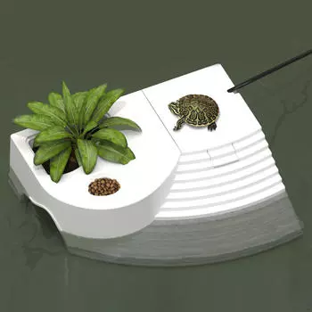 Аквариумные аксессуары для отдыха черепах, рампа для черепах с кормушкой для рептилий