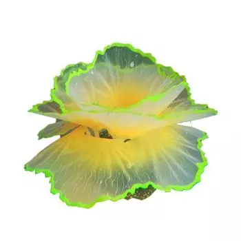 Декор в аквариум: яркий флуоресцентный силиконовый коралл с присоской розовый