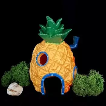 Аквариумные мультяшные украшения Рыбы и креветки прячутся в ананасовом домике One Size