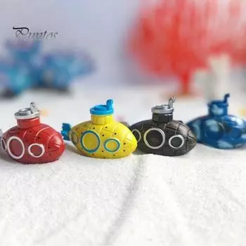 Аквариумные подводные украшения, смоляные маленькие украшения для аквариума, безопасное усиление вибрации, пейзажный декор для аквариума жёлтый