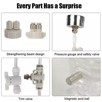 Аквариумные принадлежности с устройством подачи воздуха под давлением, клапаном CO2, диффузором, комплектом генератора CO2