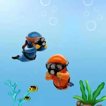 Аквариумные украшения DIY Diver Украшения для аквариума Украшения для аквариума Плавающий лягушонок Blue-Diving
