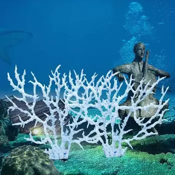 Аквариумный аквариум с искусственными кораллами, украшение из ярких искусственных кораллов, растительное украшение S розовый