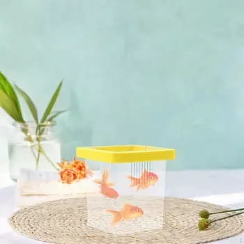 Аквариумный бокс для разведения рыб и их изоляции и инкубации жёлтый