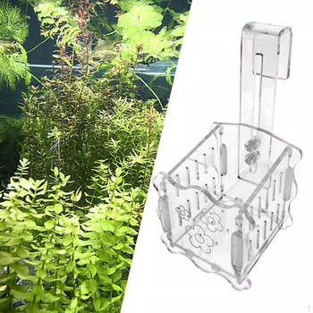 Аквариумный держатель для растений, украшение для аквариума, подставка, контейнер, прозрачный водный S