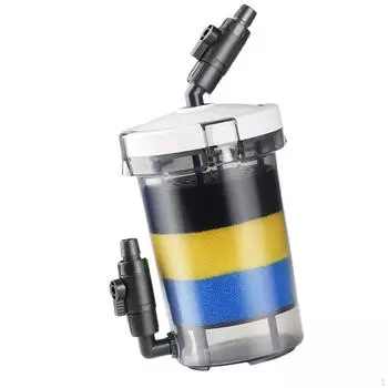 Аквариумный фильтр с регулируемым потоком и трехступенчатой губкой, тихая система пресной воды для морской воды Черепаха 16x29x12.8cm