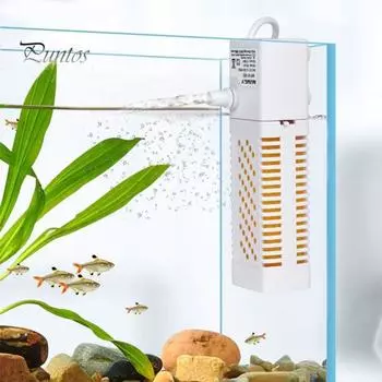 Аквариумный фильтрующий насос Регулируемый угол выпускного отверстия Аквариум для рыбы Погружной бесшумный кислородный аэратор Низкий уровень шума Высокоэффективный внутренний водяной насос 3-в-1 белый