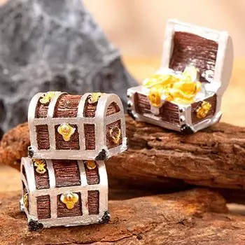 Аквариумный микро-ландшафтный сундук с сокровищами, антикварная смола, аквариум, ландшафтный дизайн, украшения, маленькие аксессуары