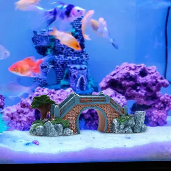 Аквариумный мостик для аквариума, фоновые украшения, поделки, прочная фигурка, реалистичная для