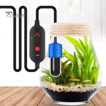 Аквариумный обогреватель Mini Betta Fish Tank Heater Погружной обогреватель для рыб с цифровым дисплеем Регулируемый небольшой обогреватель для аквариума Термостат 15W