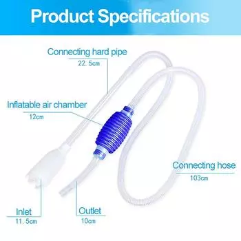 Аквариумный пылесос для гравия, ручной сифонный насос с насадкой-фильтром, аквариум