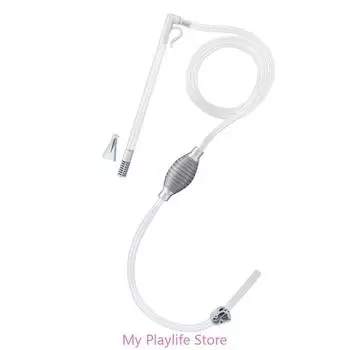 Аквариумный пылесос для подмены воды для рыбок, мини-сифон, гравий, с длинным шлангом, инструмент для обслуживания небольшого аквариума