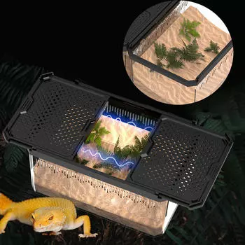 Аквариумный ящик для разведения рыб, контейнер для рептилий, переносная среда обитания для ползающих животных 19x9.3x11.5cm