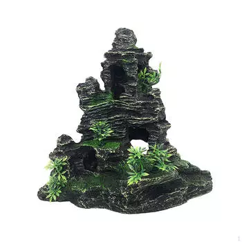 Аквариумный сад с камнями и видом на горы с имитацией растений Небольшие креативные аксессуары для рукоделия Аквариум для рыб