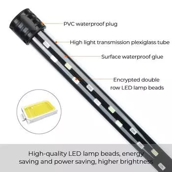 Аквариумный светильник-бар Водонепроницаемый AC 90~260 В EU Plug Аквариумный погружной светильник RGB Водные воздушные пузырьковые огни 28/38/48 см Подводный