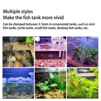 Аквариумный светильник с USB-разъемом для аквариума, светодиодный с зажимом, аквариум для растений, пресноводных водорослей, растений, рыб, экономящих свет чёрный