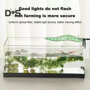 Аквариумный светильник, светодиодный зажим для аквариума, лампа с питанием от USB, лампа для водорослей с банановым листом, энергосберегающее водонепроницаемое освещение для рыб в аквариумах с черепахами зелёный