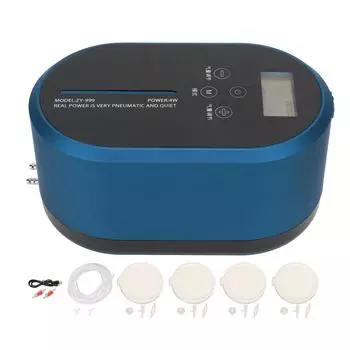 Аквариумный воздушный насос 10 уровней регулировки портативный аккумуляторный насос для аквариума с кислородом для рыбалки синий