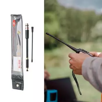 AL-800 33 дюйма, выдвижная/телескопическая, полная длина, VHF/UHF (144/430 МГц) Антенна SMA-Female для двусторонней радиосвязи