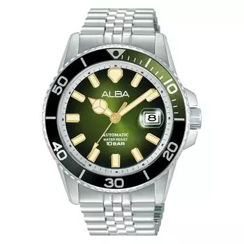 АЛЬБА (От Seiko) Автоматические мужские часы из нержавеющей стали с циферблатом цвета хаки AU4047X1