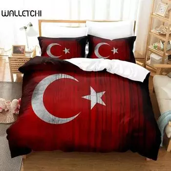 Al Bayrak Комплект постельного белья с флагом Турции Пододеяльник Постельный комплект Одеяло Чехол Наволочка Одеяло King Queen Size Постельное белье для мальчиков и взрослых 70x133cm 2pcs