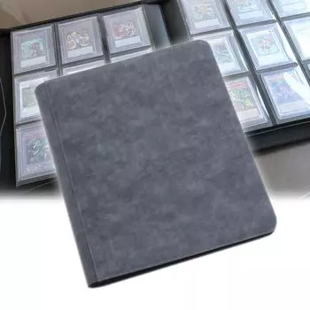 Альбом для карточек Hogodas Загрузчик Файл Совместимый 360 Страница с карманами для хранения Коллекционный файл для карточек Прозрачная молния Серый TCG-HLD01G