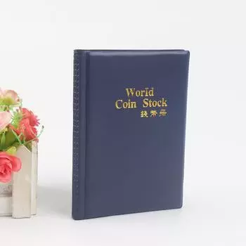 Альбом для коллекции монет на 60 карманов, мини-альбом для хранения пенни, органайзер для коллекционирования денег, подарки, альбомы для хранения монет синий