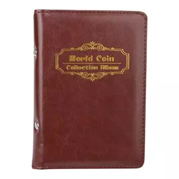 Альбом для монет 120 карманов держатели для альбомов для монет украшение дома органайзер для скрапбукинга деньги подарки штамп фотоальбом коллекция книга искусственная кожа style 2 Dark red
