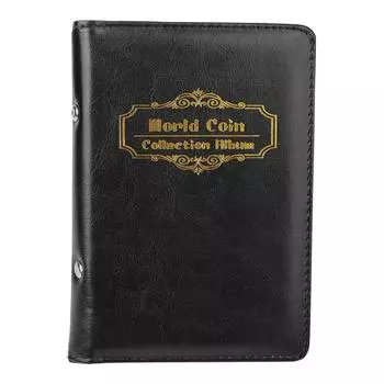 Альбом для монет 120 карманов органайзер для денег украшение для дома подарки штамп фотоальбом альбом 10 листов держатели для монет коллекционная книга искусственная кожа style 2 black
