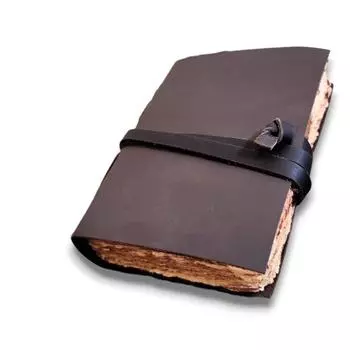 Альбом для рисования из натуральной кожи Journal Dairy с 200 листами бумаги с декоративными краями и кружевом 6 x 4 in коричневый