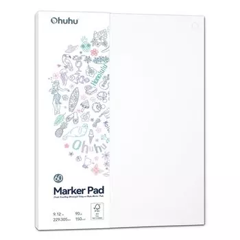 Альбом для рисования маркером Ohuhu, № 229 мм x Можно использовать как на 60 страницах, так и на бумаге, прозрачной, 305 мм, 150 г/м, сторон, листов/120
