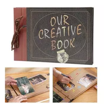 Альбом для вырезок, фотоальбом «сделай сам», твердый переплет, вкладыши, винтажная крафт-бумага на шнуровке, свадебное путешествие, детская семейная фотография на годовщину