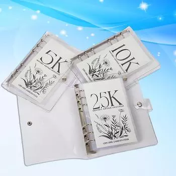 Альбом Money Saving Challenge, большая емкость, 2500 отделений, ежемесячный переплет Money Saings, буклет из ПВХ с отрывными листами B