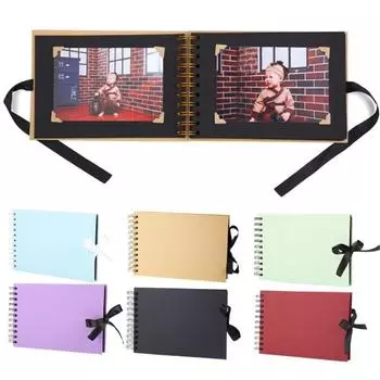 Альбом с бантом на ленте «сделай сам» в твердом переплете с отрывными листами на шнуровке для свадебных путешествий для маленьких семейных детей красный