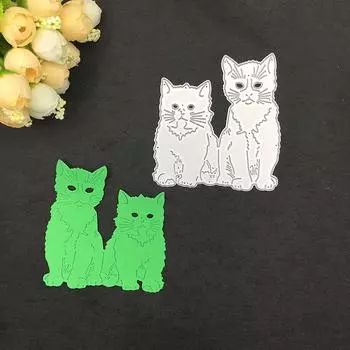 Альбом «сделай сам», модель ножа из углеродистой стали, детская головоломка, тиснение, форма для ножа, два котенка серебряный