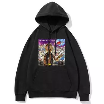 Альбом The Party Never Ends Hoodie Juice Wrld Толстовка с принтом в стиле ретро с длинными рукавами и капюшоном XS чёрный