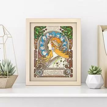 Альфонс Муха винтажный плакат в стиле модерн с принтом «Лорел и плющ», холст, картина, прерафаэлит, украшение для гостиной, настенная картина 21cm30cm NoFrame