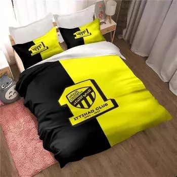 Al-Ittihad Club Jeddah Комплект постельного белья для мальчиков и девочек, двуспальный, пододеяльник, наволочка, детская, взрослая, мода, домашний текстиль, текстиль 70x133cm 2pcs