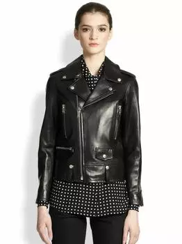 AL KHALID BIKER Женская черная кожаная куртка из мягкой овчины, стильная приталенная куртка XS чёрный