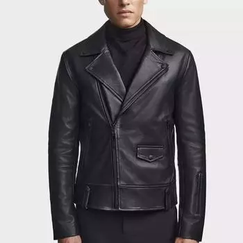 AL KHALID куртка гонщика из натуральной кожи ягненка элегантная НОВАЯ мужская куртка 100% подлинная XS чёрный