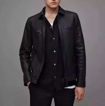 AL KHALID куртка гонщика из натуральной кожи ягненка элегантная НОВАЯ мужская куртка 100% подлинная XS чёрный