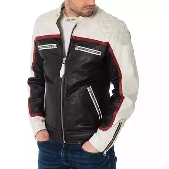 AL KHALID куртка из натуральной кожи ягненка мотоциклетная куртка новая мужская многоцветная XS разноцветный