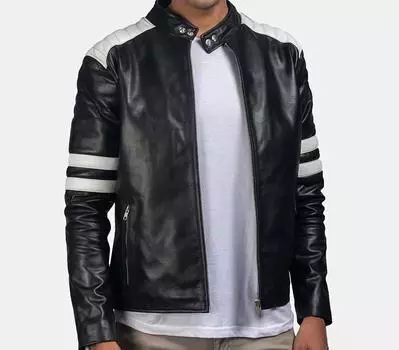 AL KHALID Мужская чистая новейшая белая полосатая аутентичная куртка из овчины, одежда для верховой езды, пальто XS чёрный