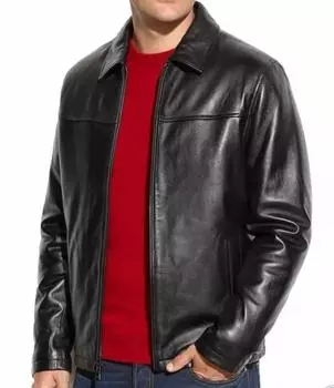 AL KHALID Мужская кожаная куртка Черная натуральная кожаная куртка для мотоцикла Стильная XS чёрный