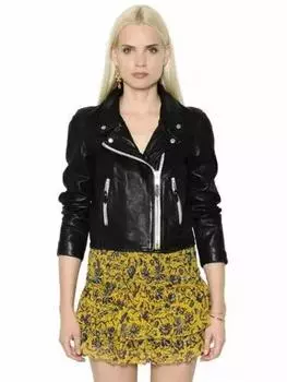 AL KHALID Настоящая мягкая овечья кожа мотоциклетный стиль черная женская куртка байкер стильный XS чёрный