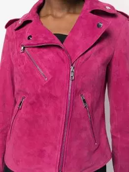 AL KHALID Party Wear Barbie Pink Design Handmade Suede Women 100% Lambskin Jacket Leather XS розовый