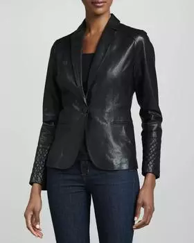 AL KHALID подлинный новый мужской кожаный пиджак 100% мягкая овчина стиль One ButtonCoatBlazer XS чёрный